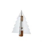 Lübech Living Xmas paper tree on woodenbase hvid 20 cm - Fransenhome